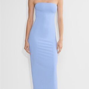 Aritzia day flower blue strapless dress